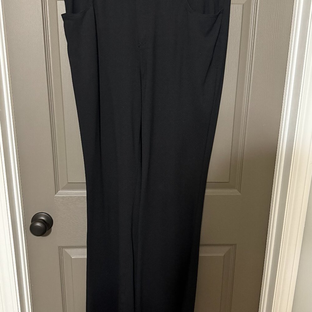 Lane Bryant Journey Knit High-Rise Wide Leg Pants EUC Black 18L